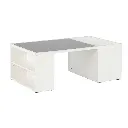 Montina Coffee Table - White - Black Glass