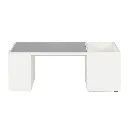 Montina Coffee Table - White - Black Glass