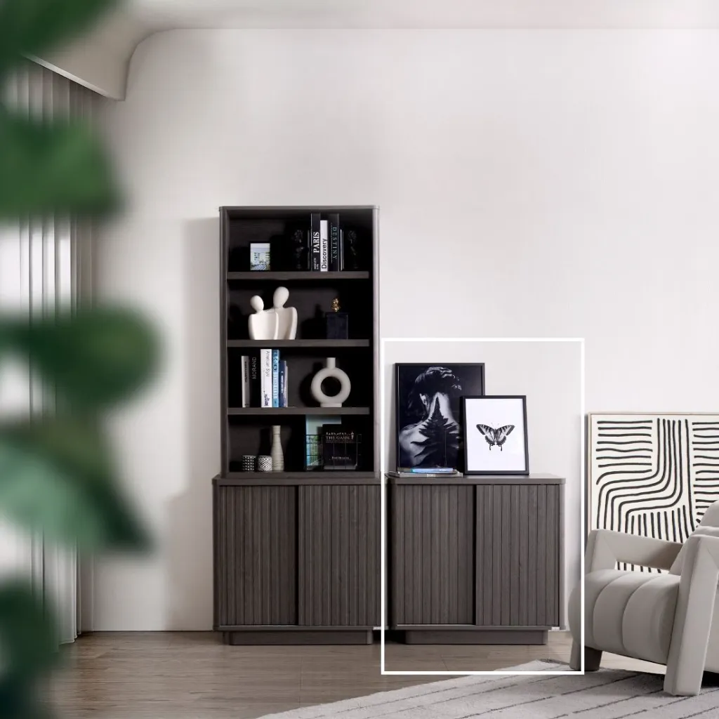 Noir Low Cabinet - C80-40-75cm - Dark Grey