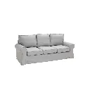 Rayna Sofa 3 Seater - Black Plastic Leg - Light Grey