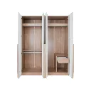 Remus - E Wardrobe 160cm - Solid Oak/White