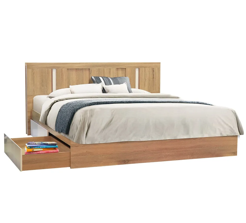 Sacha Bed 6ft - Solid Oak/White