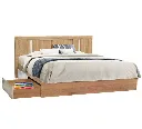 Sacha Bed 6ft - Solid Oak/White
