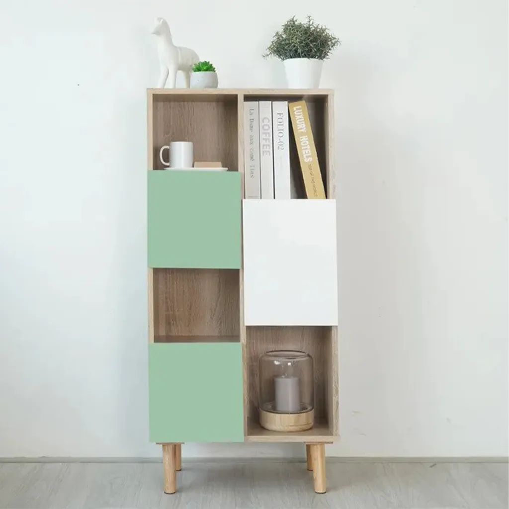 Looms Conell Cabinet -Solid Oak /White/Green