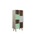 Looms Conell Cabinet -Solid Oak /White/Green