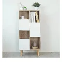 Looms Conell Open Door Low Cabinet 50 - Solid Oak/White