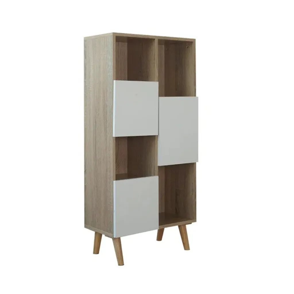 Looms Conell Open Door Low Cabinet 50 - Solid Oak/White