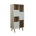 Looms Conell Open Door Low Cabinet 50 - Solid Oak/White