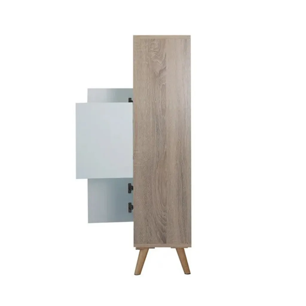 Looms Conell Open Door Low Cabinet 50 - Solid Oak/White
