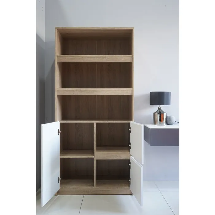 Looms Heidi Tall Cabinet CT80-Solid Oak/White