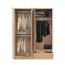 Sacha Wardrobe WO160 - Solid Oak/White