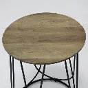 Sanity End Table D40 - Black Leg - Natural Wood