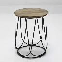 Sanity End Table D40 - Black Leg - Natural Wood
