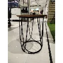 Sanity End Table D40 - Black Leg - Natural Wood