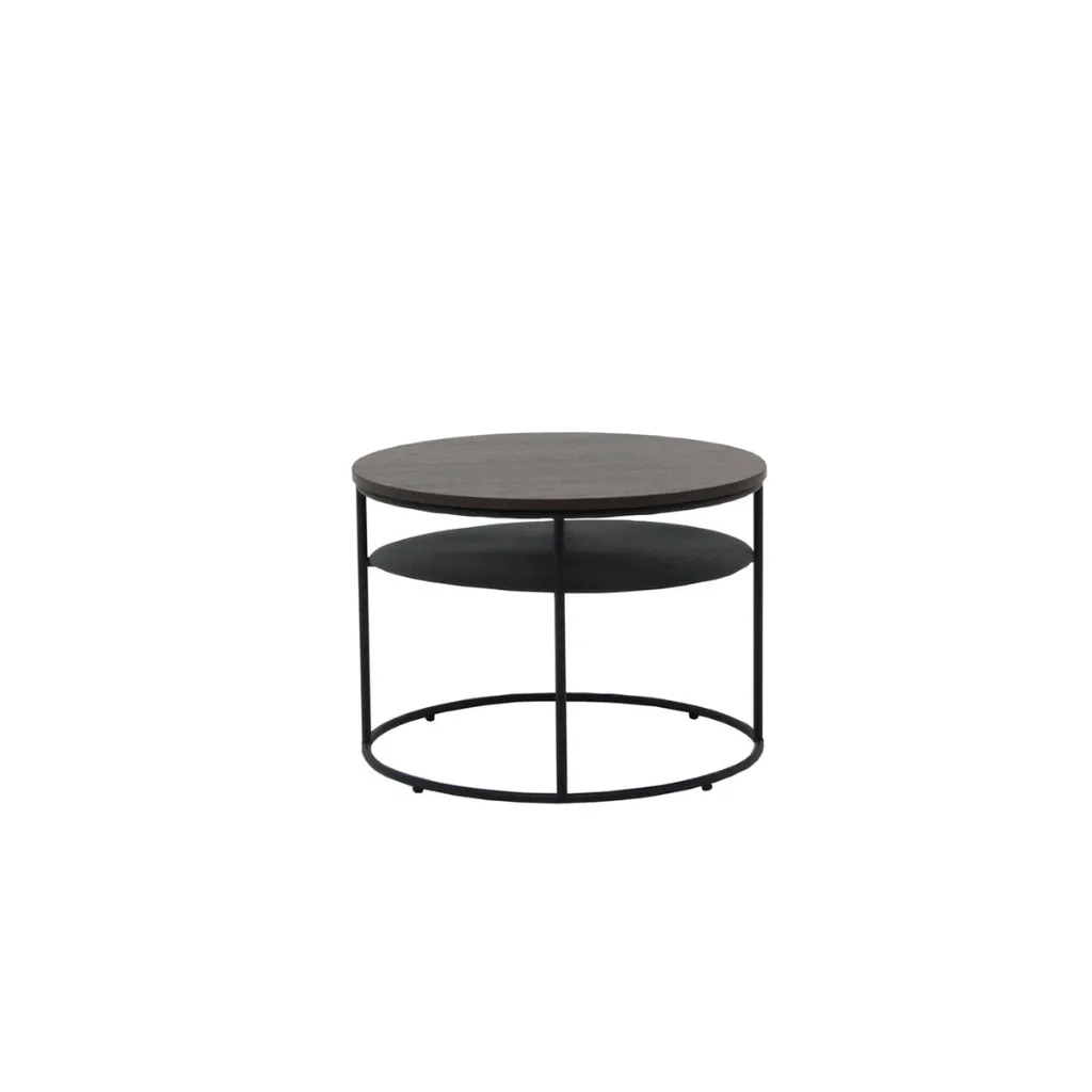 Sanwa Coffee Table - C60/Black Steel - Brown