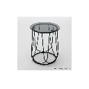 Scotch End Table - D40#2 - Black/Black Grey Glass