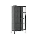 Stew Mirrow Showcase-80-Black Steel/Clear Glass