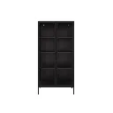 Stew Mirrow Showcase-80-Black Steel/Clear Glass