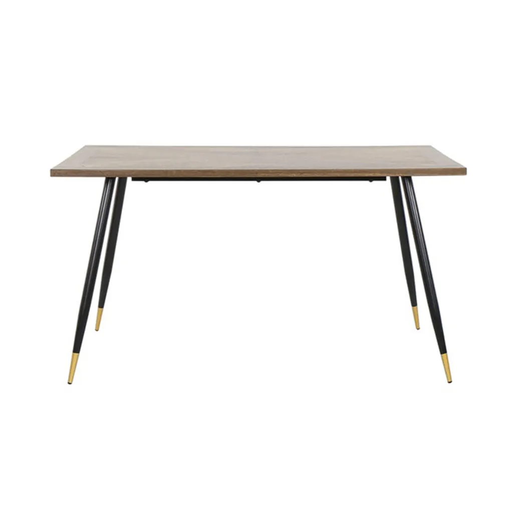 Tarish-A140 Dining Table - Gold Black Leg - Walnut