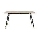 Tarish-A140 Dining Table - Gold Black Leg - Walnut