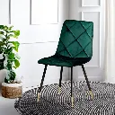 Tarish-B Dining Chair - Gold Black Leg - Green Velvet