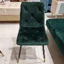 Tarish-B Dining Chair - Gold Black Leg - Green Velvet