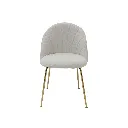 Tesla-B Dining Chair-Gold Steel/Cream/White