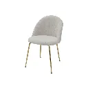 Tesla-B Dining Chair-Gold Steel/Cream/White