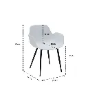 Timson-B Dining Chair-Steel Black/White