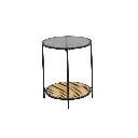 Tylee End Table-Artificial Ratten/Black Glass