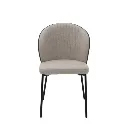 Voccy Dining Chair - Dark Grey Fabric/Black Steel