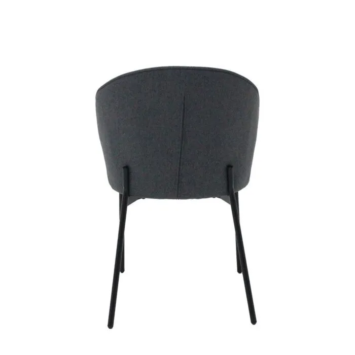 Voccy Dining Chair - Dark Grey Fabric/Black Steel
