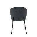 Voccy Dining Chair - Dark Grey Fabric/Black Steel