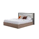 Wishy Bed 6ft - Solid Oak/Shadow Linen/Moon Stone