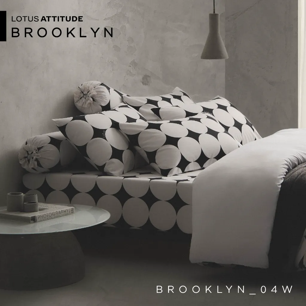 Lotus Attitude Brooklyn - QS Fitted Bedsheet Set-5pcs - LTA-BS-BROOKLYN-BR04W