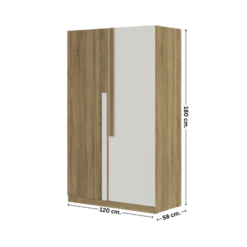 Go/Hoshino Wardrobe-WO160/Solid Oak/White