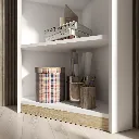 KC-Play/Dune Corner Tall Cabinet 63/White/Lindberg Oak