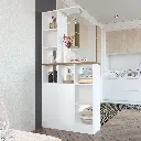 Ku/Burgess Tall Counter 90/White/Solid Oak- L/R