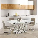 Lalonte Dining table A160/Stainless/Clear Glass