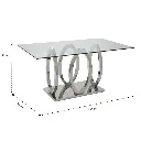 Lalonte Dining table A160/Stainless/Clear Glass