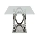 Lalonte Dining table A160/Stainless/Clear Glass