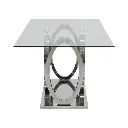 Lalonte Dining table A160/Stainless/Clear Glass
