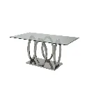 Lalonte Dining table A160/Stainless/Clear Glass