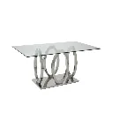 Lalonte Dining table A160/Stainless/Clear Glass