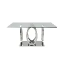 Lalonte Dining table A160/Stainless/Clear Glass