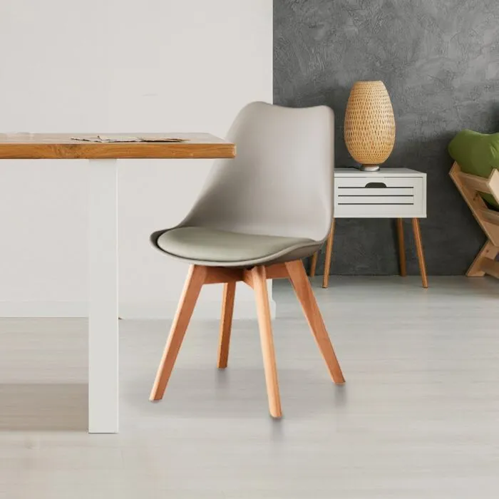 Lifely Dining Chair/Beech Grey/SL Grey