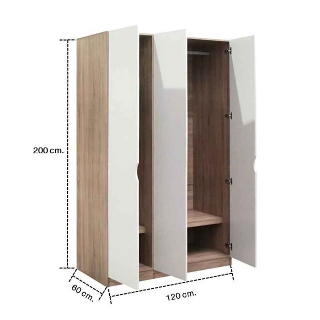 Preem Wardrobe WO120/Solid/White