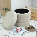 Round Storage Stool/Dinie/Cream