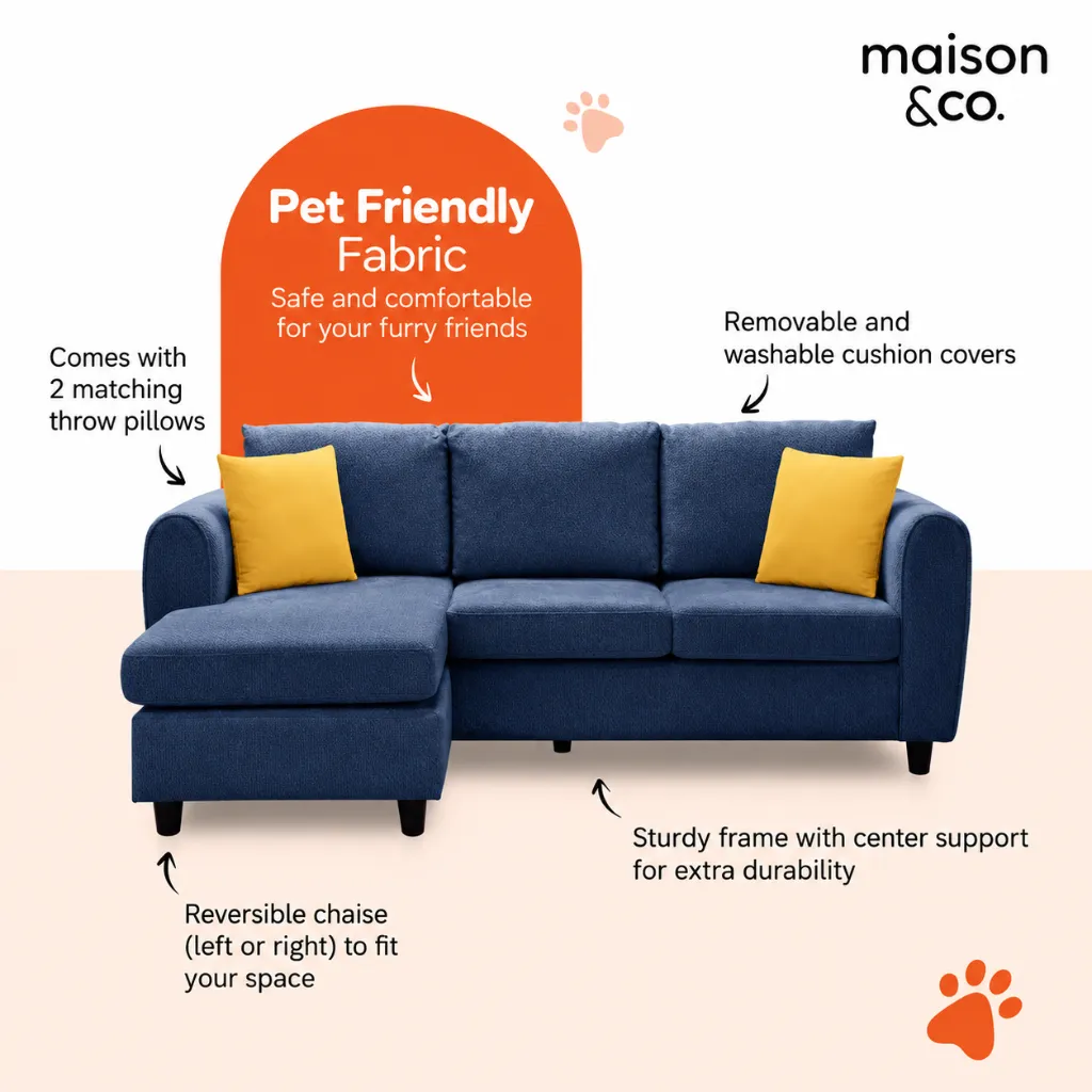 Pet-Friendly Blue Sectional Sofa.webp