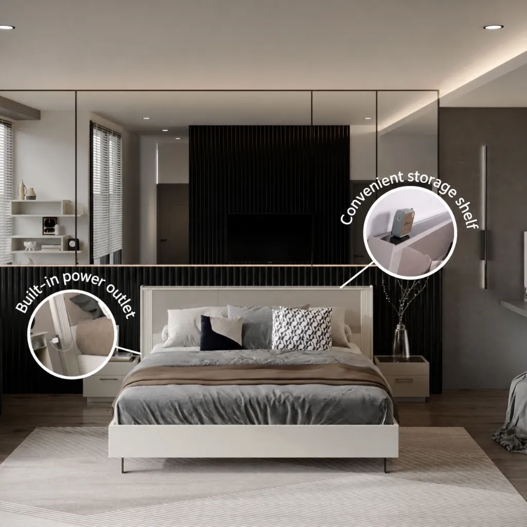 Modern Bedroom with Smart Storage Features.webp
